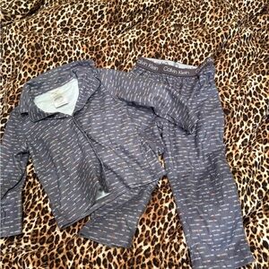 Calvin Klein Boys' Gray Logo-Print Pajama Set with Branded Waistband